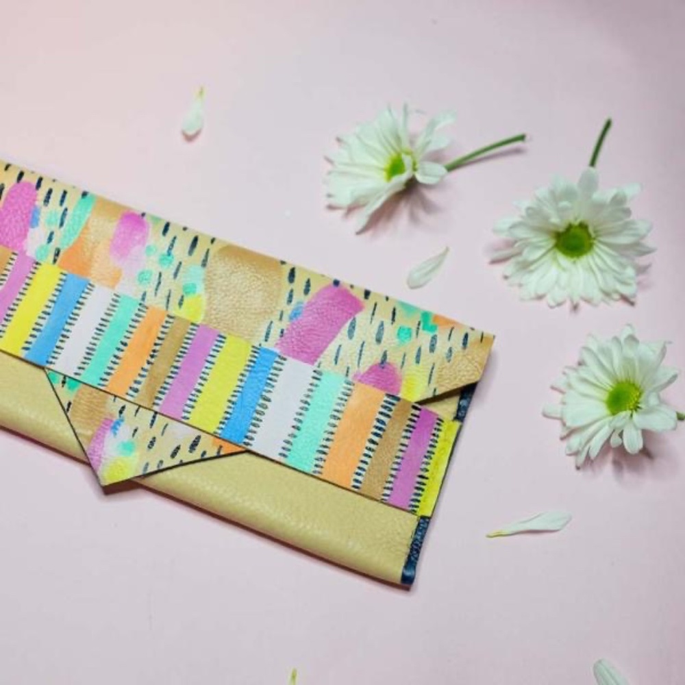 Court and Co. Handmade Bright 100% Leather Clutch Bag